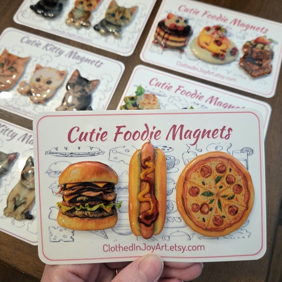 Cutie Foodie Magnet Set Fast Foods - Picture 1 of 2